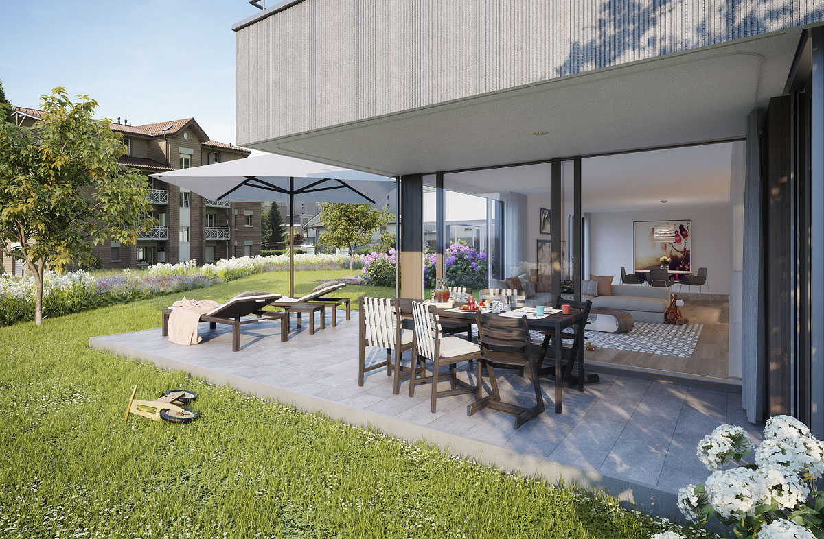 Wohnung aussen Gartensitzplatz